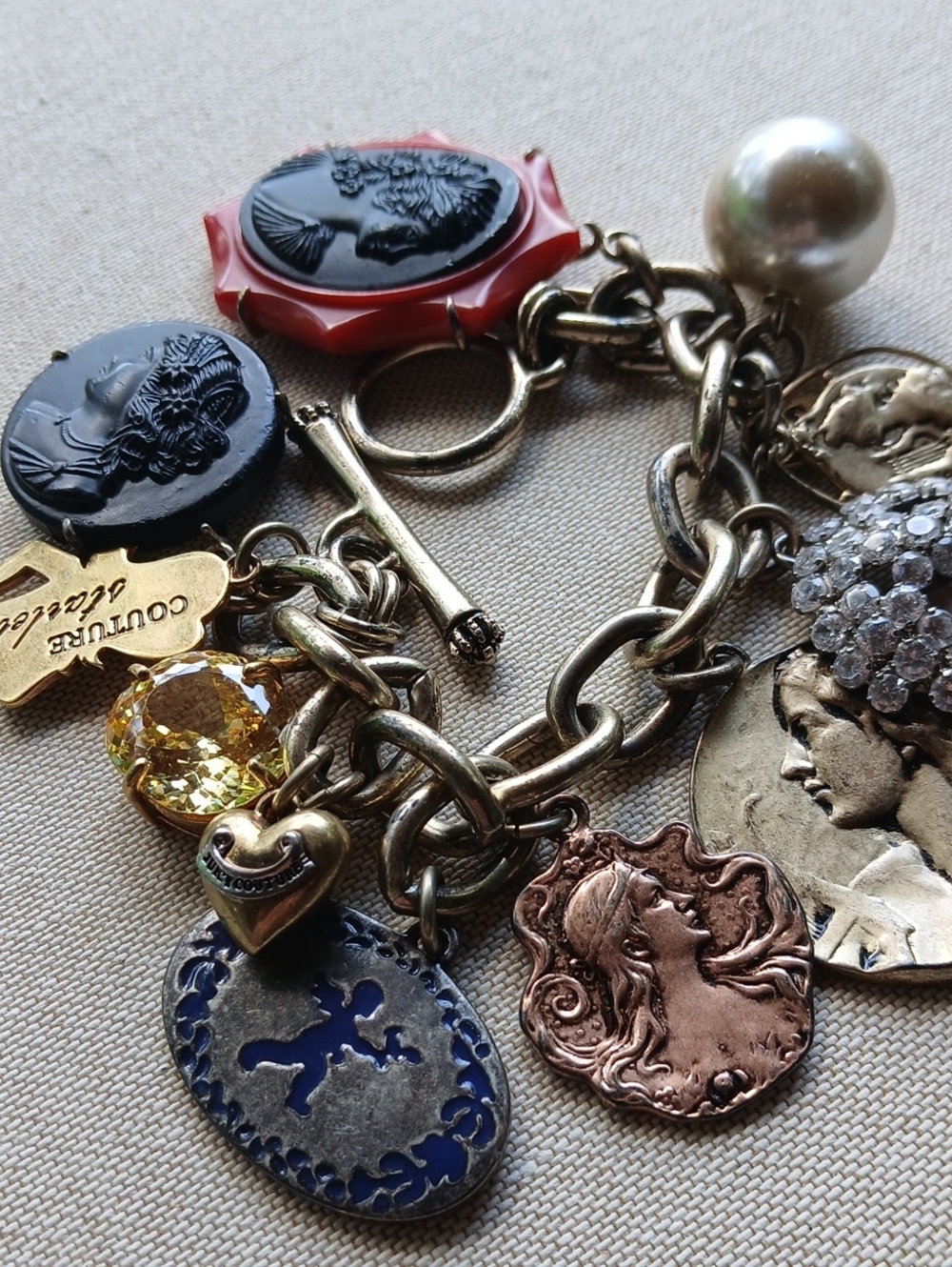 Juicy Couture Y2K Era Vintage -Inspired Loaded Chunky Charm Bracelet